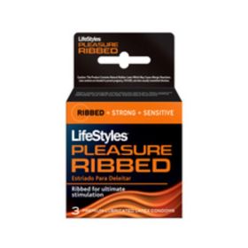 Lifestyles Condom Ribbed Pleasure Lubricated 3 Pack