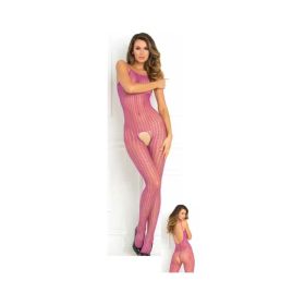 Quarter Crochet Net Bodystocking Purple O/S